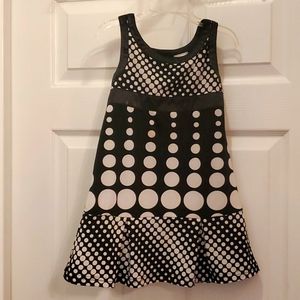 Disney Hannah Montana Girl's 5 Black with White Polka Dots Dress